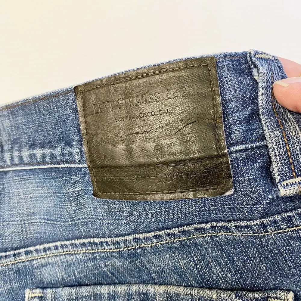 Levis 514 Jeans Mens 36x30 Slim Straight Leg Blue Denim Faux Flap Pocket Western